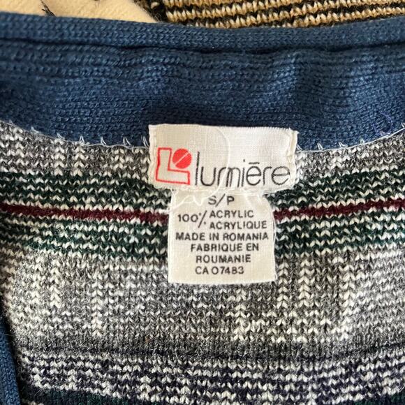 Vtg Y2K 2000s Blue Nordic Print  Sweater Vest Men's S Holiday Winter Eclectic - Picture 5 of 7